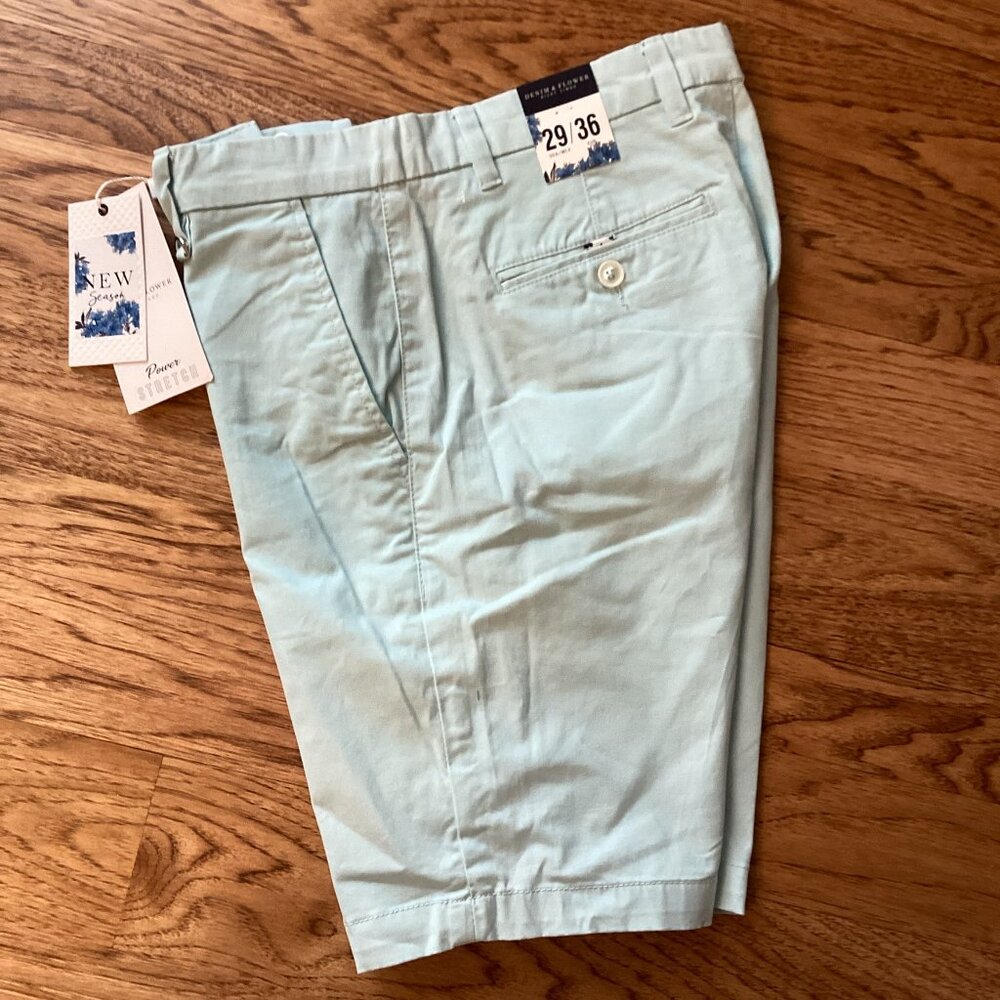 NWT DENIM & FLOWER RICKY SINGH Men’s Power Stretch Shorts 29 Blue PREPPY CLASSIC